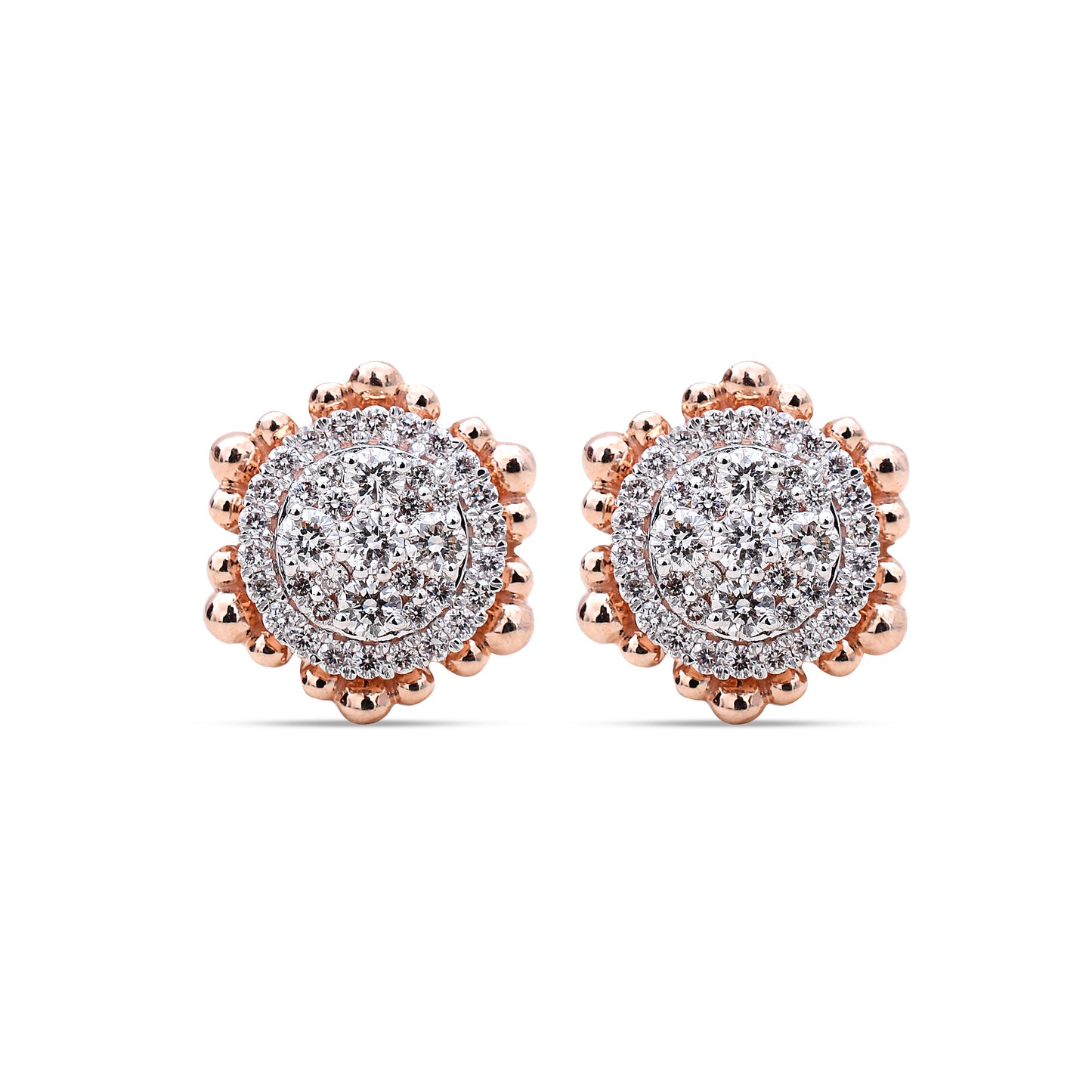 Coral Diamond Studs - Radiant elegance from Sonir.
