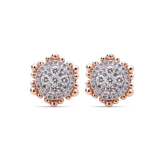 Coral Diamond Studs - Radiant elegance from Sonir.