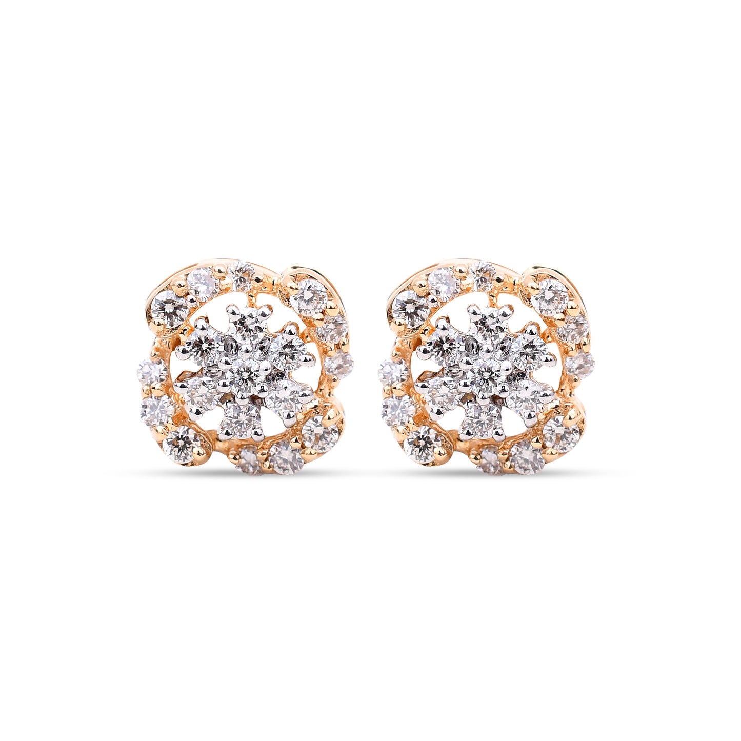 Floral Spiral Diamond Studs - Elegant floral design from Sonir.