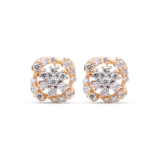Floral Spiral Diamond Studs - Elegant floral design from Sonir.
