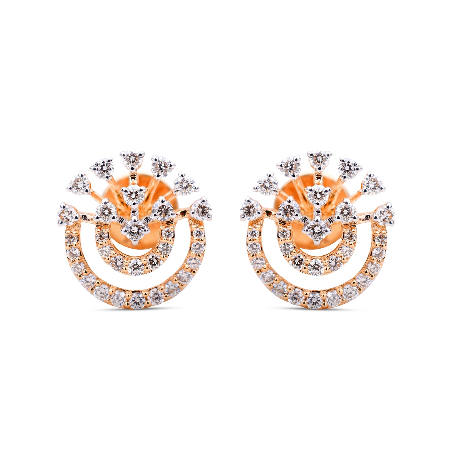 Amber Diamond Studs - Luxurious 18k yellow gold diamond studs from Sonir Jewelry, evoking the radiance of dawn.