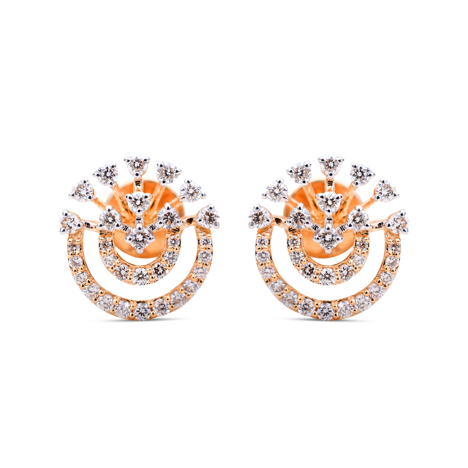 Amber Diamond Studs - Luxurious 18k yellow gold diamond studs from Sonir Jewelry, evoking the radiance of dawn.