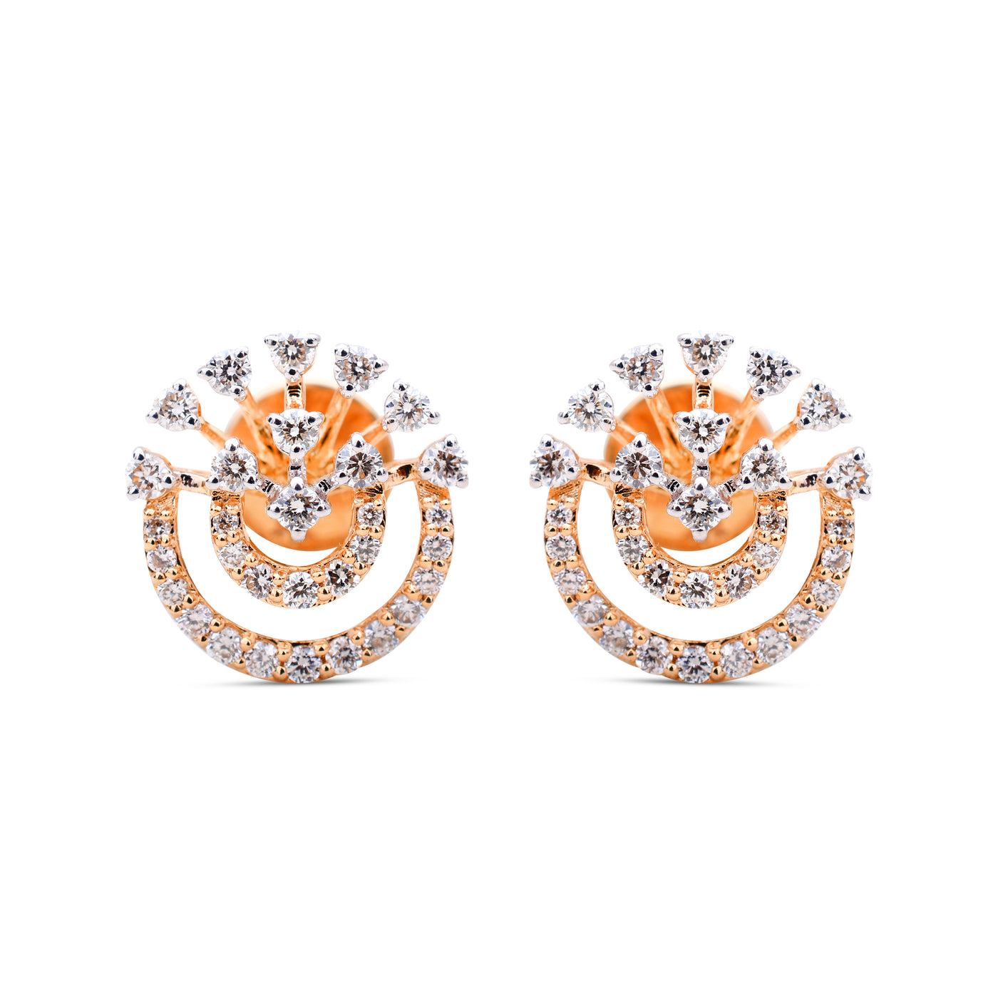 Amber Diamond Studs - Luxurious 18k yellow gold diamond studs from Sonir Jewelry, evoking the radiance of dawn.