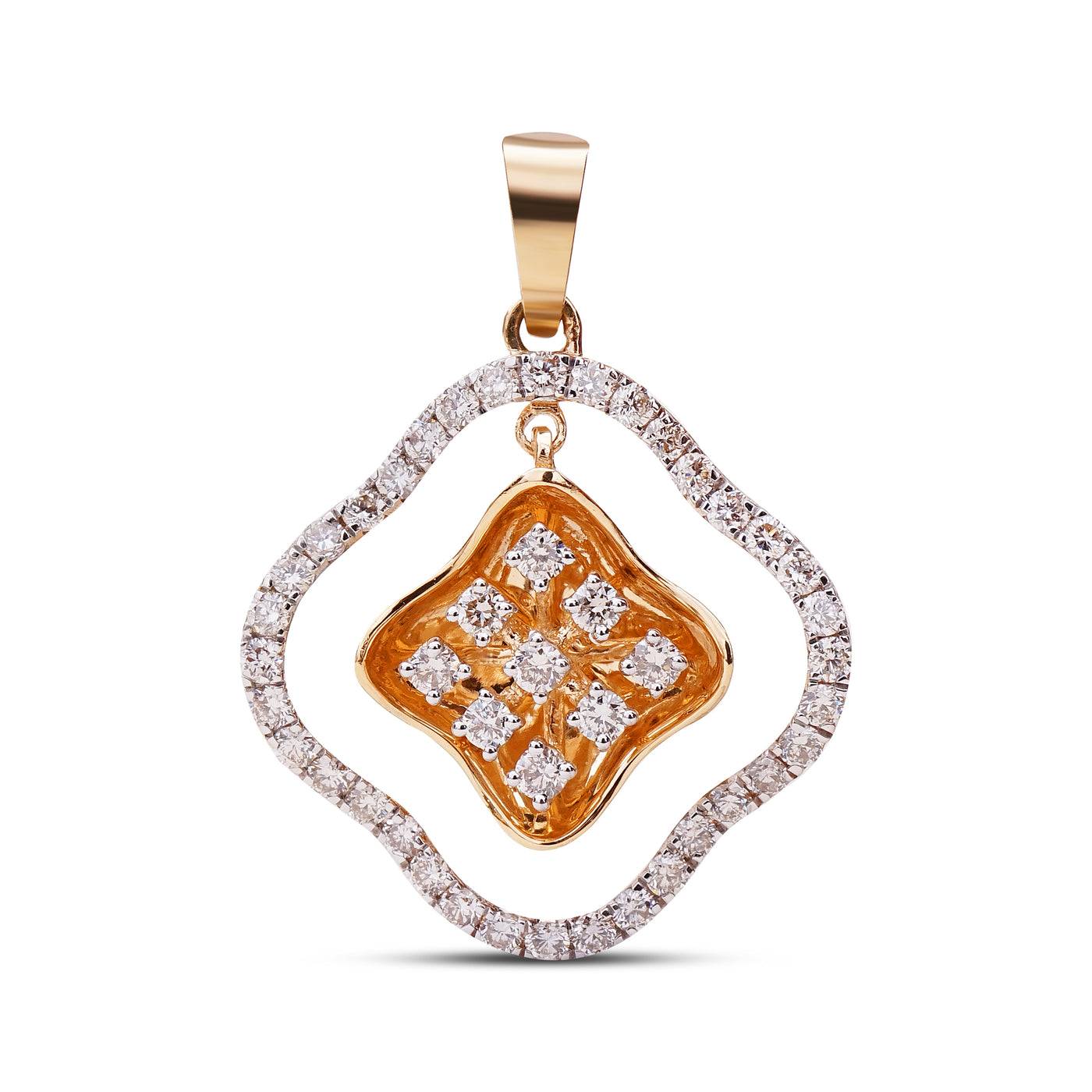 The Square Grace Diamond Pendant Set