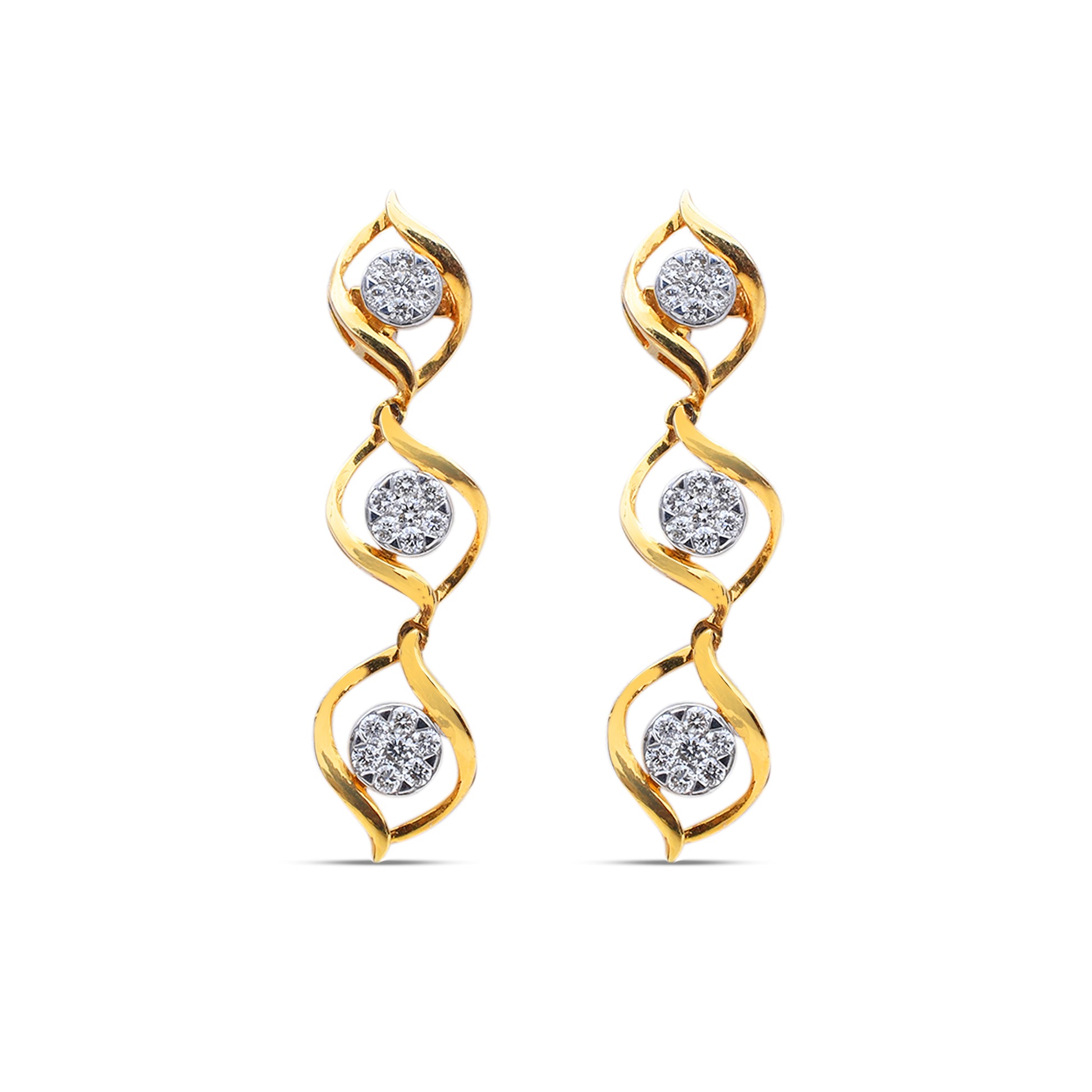 Ariana Diamond Danglers by Sonir - Stunning diamond earrings in a sophisticated design, perfect for adding a touch of glamour to any special occasion.