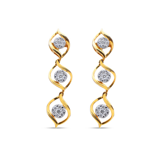 Ariana Diamond Danglers by Sonir - Stunning diamond earrings in a sophisticated design, perfect for adding a touch of glamour to any special occasion.