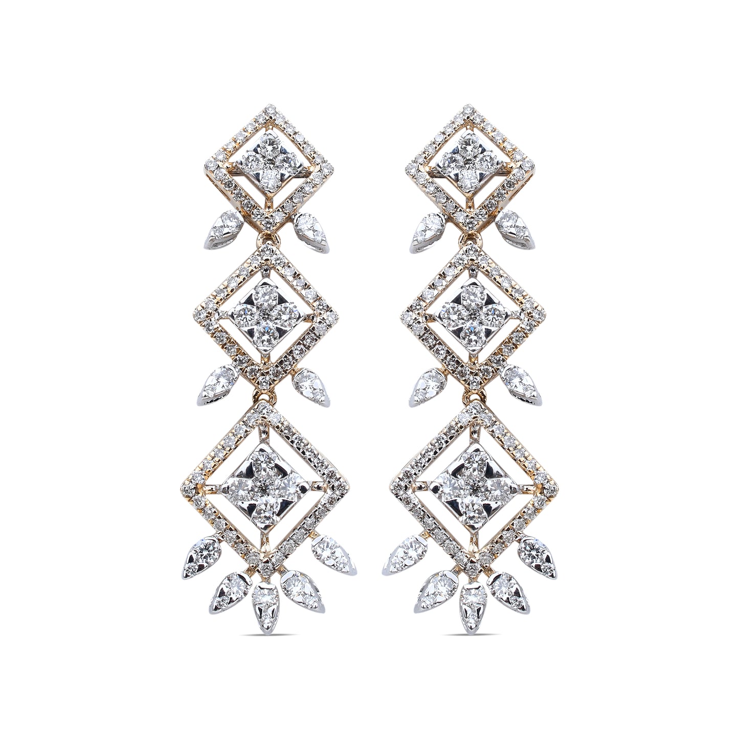 The Square Garland Diamond Danglers