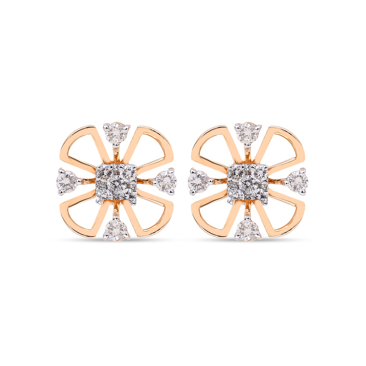 Asmaa Diamond Studs by Sonir - Timeless diamond earrings in a classic design, perfect for adding elegance to any outfit.