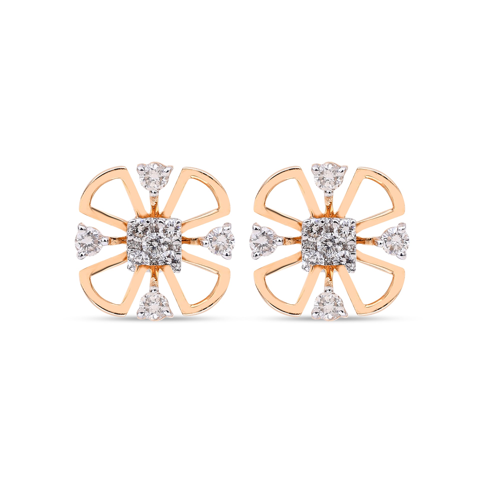 Asmaa Diamond Studs by Sonir - Timeless diamond earrings in a classic design, perfect for adding elegance to any outfit.