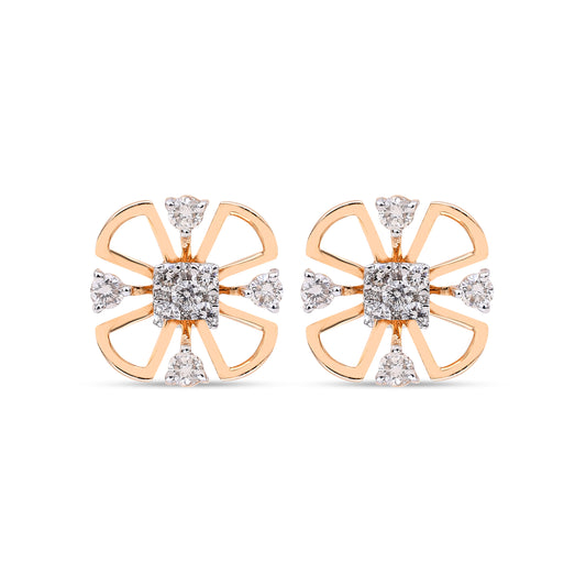 Asmaa Diamond Studs by Sonir - Timeless diamond earrings in a classic design, perfect for adding elegance to any outfit.