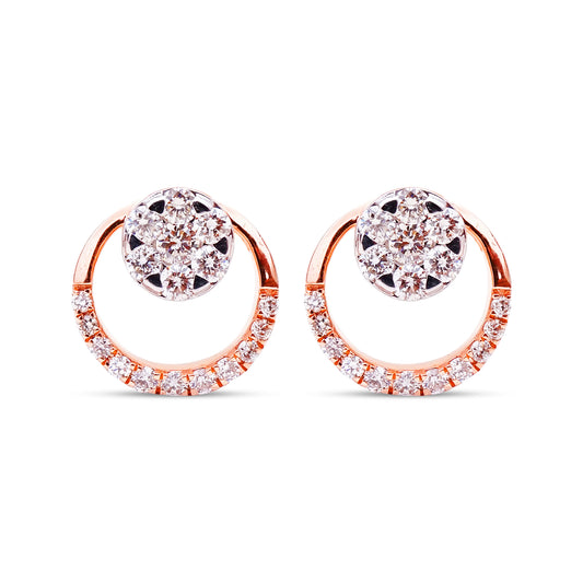The Rosebud Halo Diamond Studs