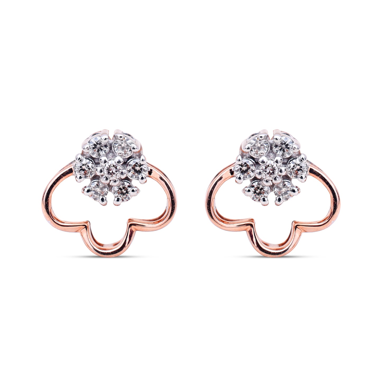 Clove Petal Diamond Studs - Exquisite floral elegance from Sonir.
