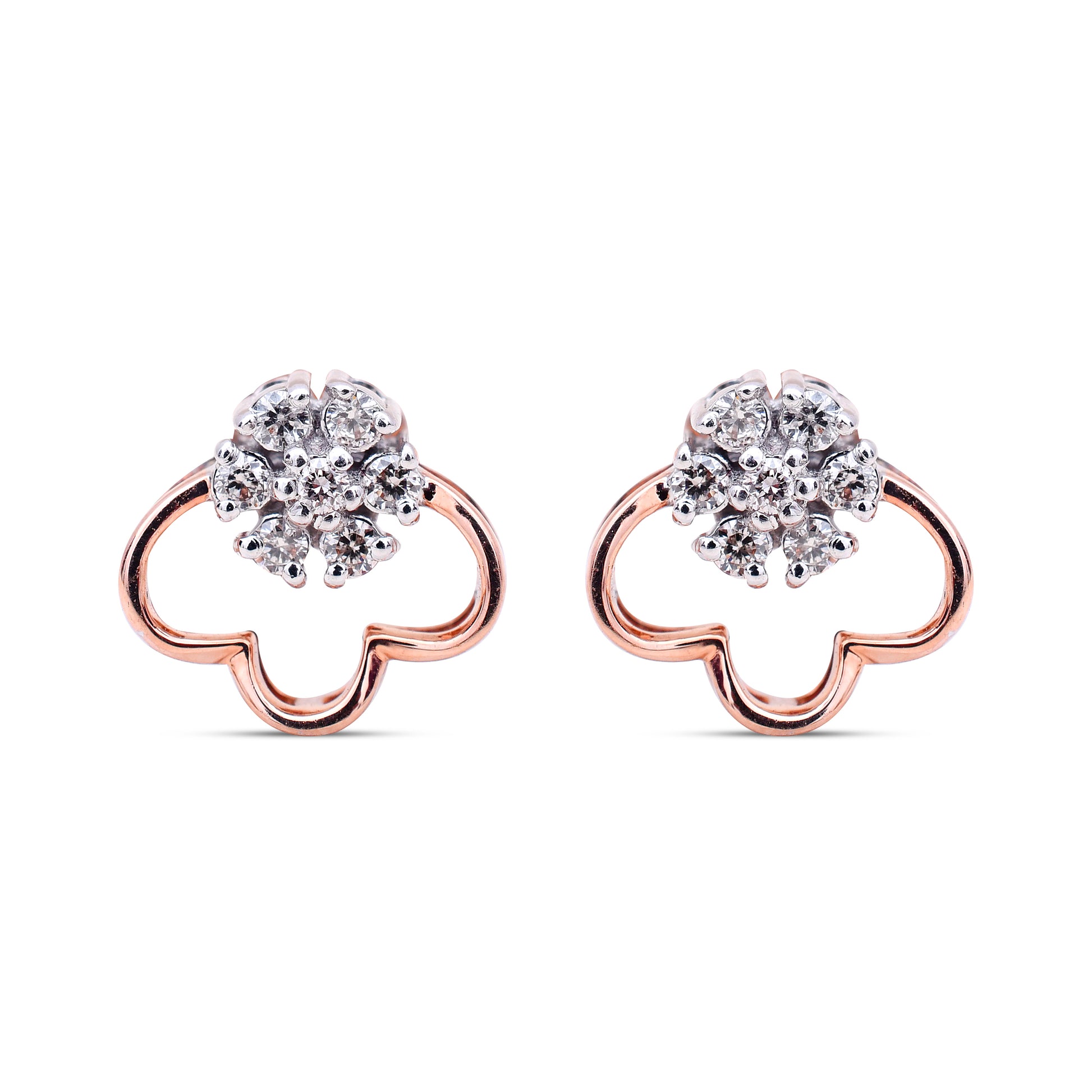 Clove Petal Diamond Studs - Exquisite floral elegance from Sonir.
