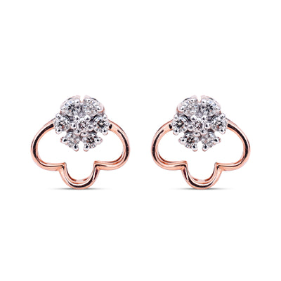 Clove Petal Diamond Studs - Exquisite floral elegance from Sonir.