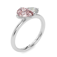 Pink & White Pear Cut Toi et Moi Diamond Ring