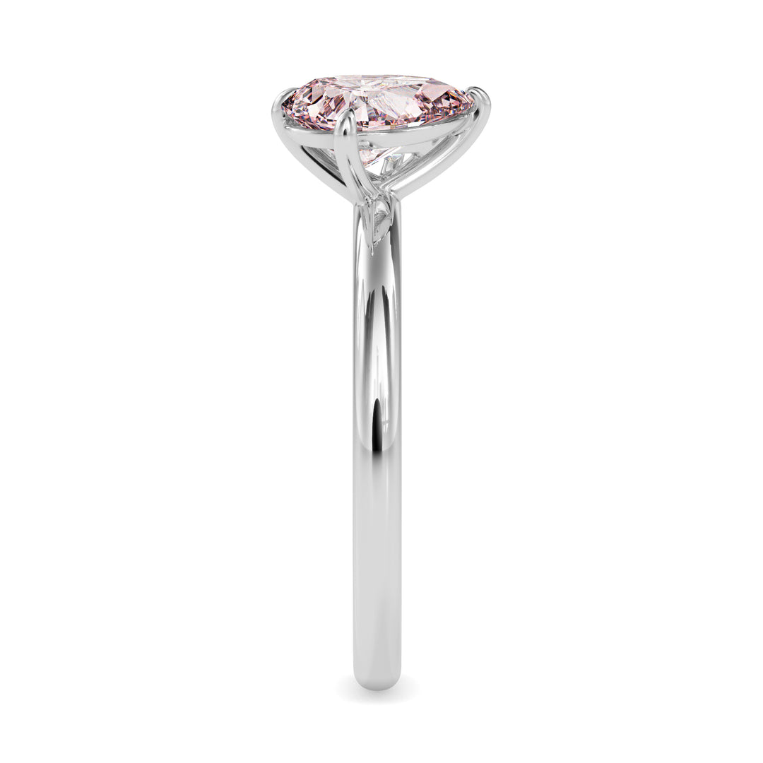 Pink &amp; White Pear Cut Toi et Moi Diamond Ring
