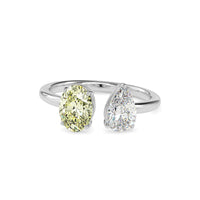 Yellow Oval & White Pear Toi et Moi Diamond Ring
