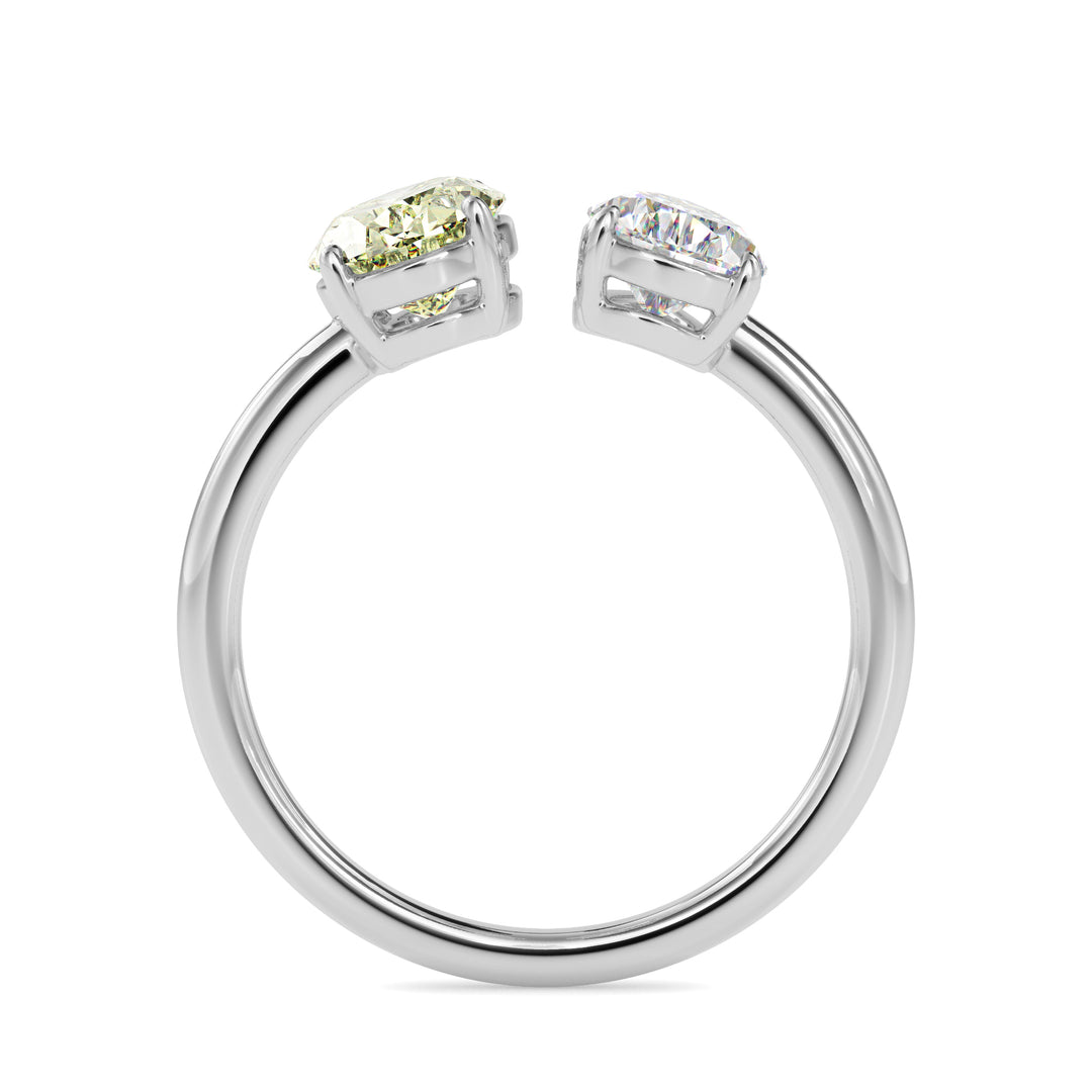 Yellow Oval &amp; White Pear Toi et Moi Diamond Ring