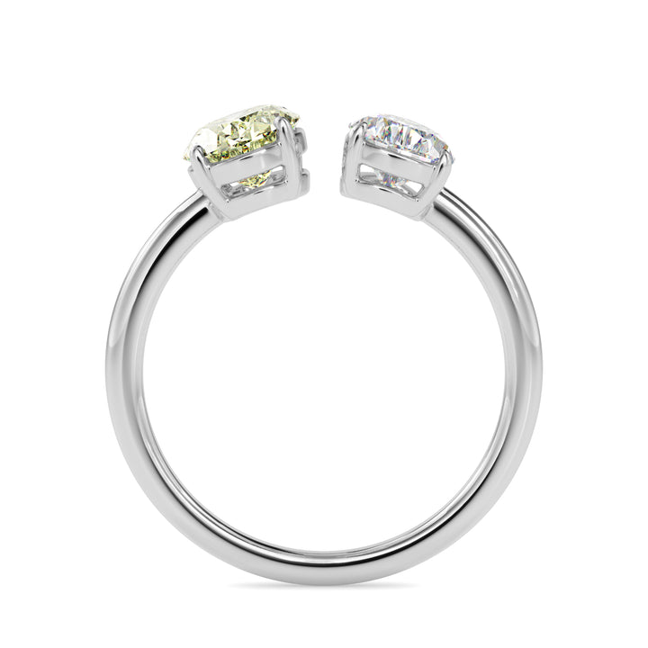 Yellow Oval &amp; White Pear Toi et Moi Diamond Ring