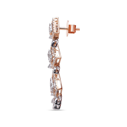 The Square Garland Diamond Danglers