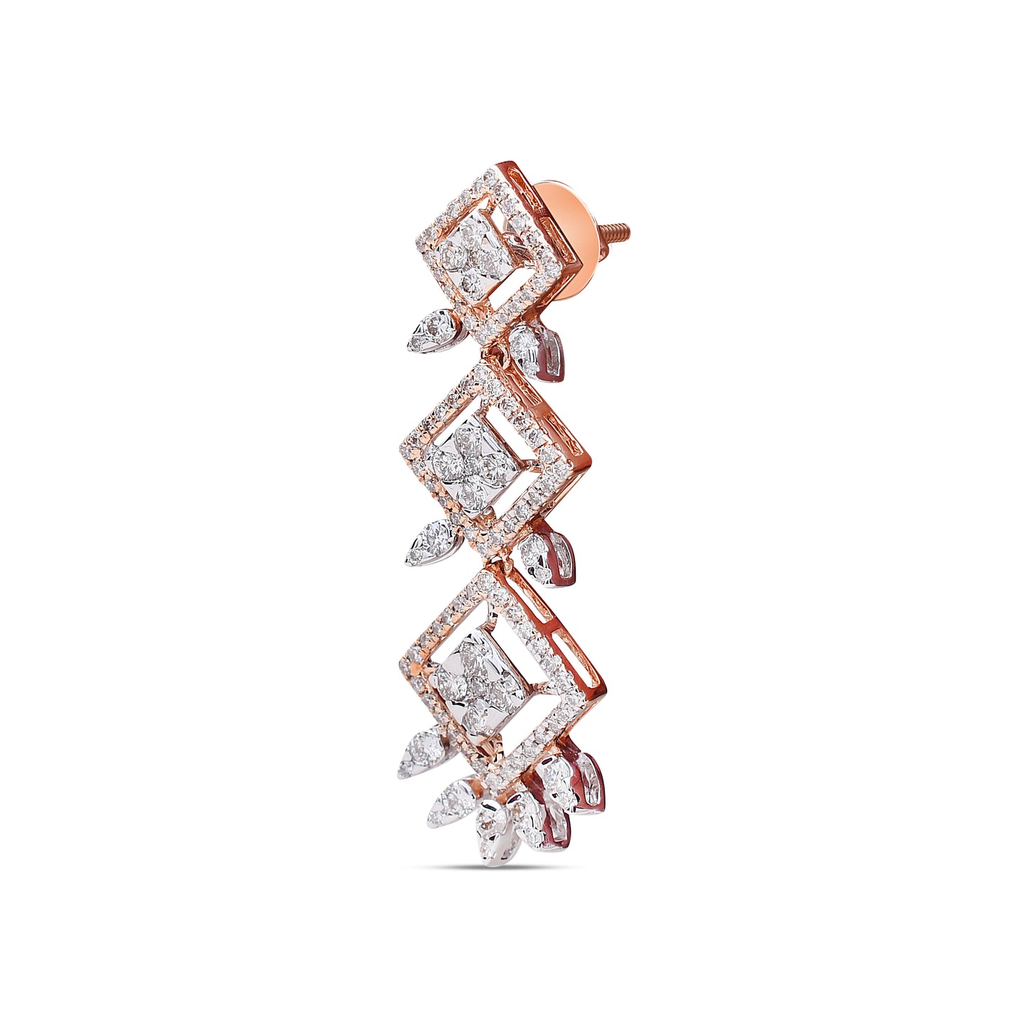 The Square Garland Diamond Danglers