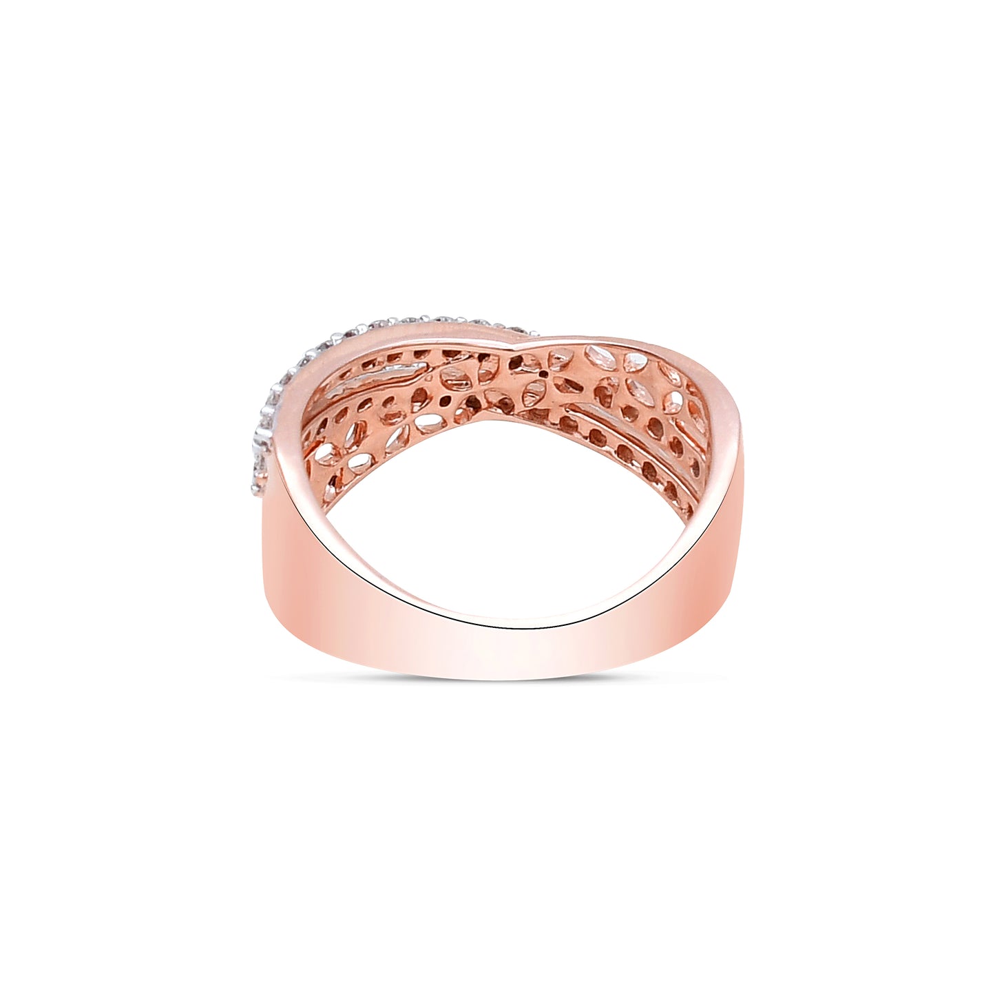 The Leaf Cross Diamond Band