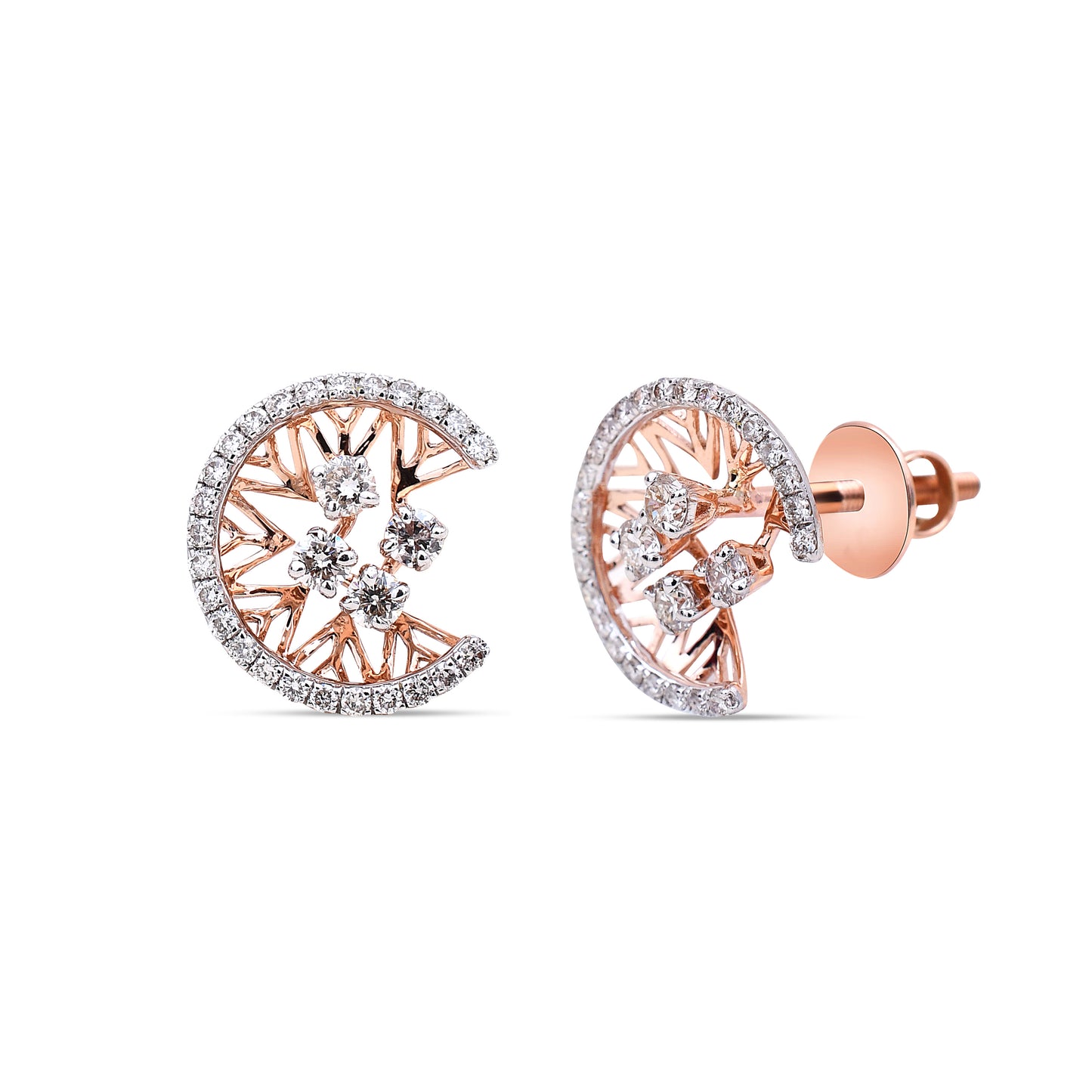 The Crescent Moon Diamond Studs