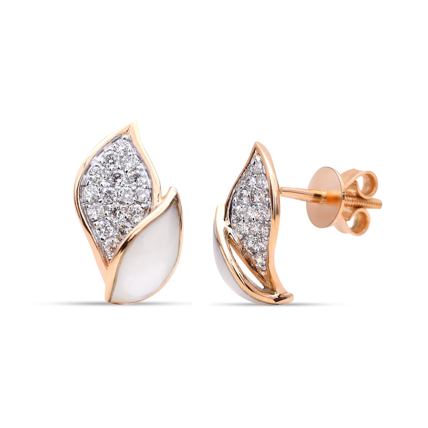The Twin Leaf Diamond Studs