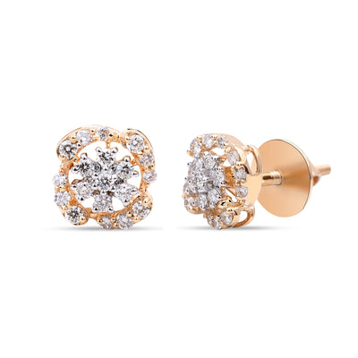 The Floral Spiral Diamond Studs