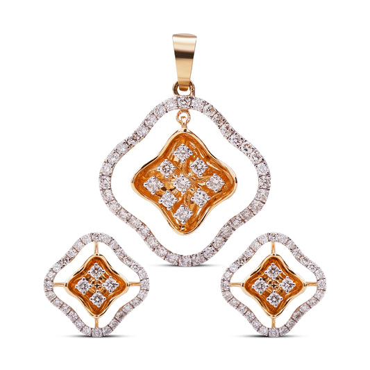 The Square Grace Diamond Pendant Set
