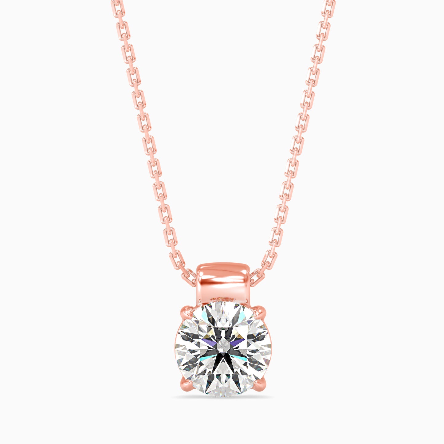 Round Brilliant Solitaire Diamond Pendant Necklace