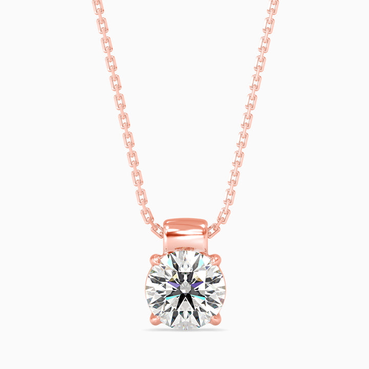 Round Brilliant Solitaire Diamond Pendant Necklace