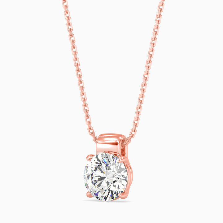 Round Brilliant Solitaire Diamond Pendant Necklace