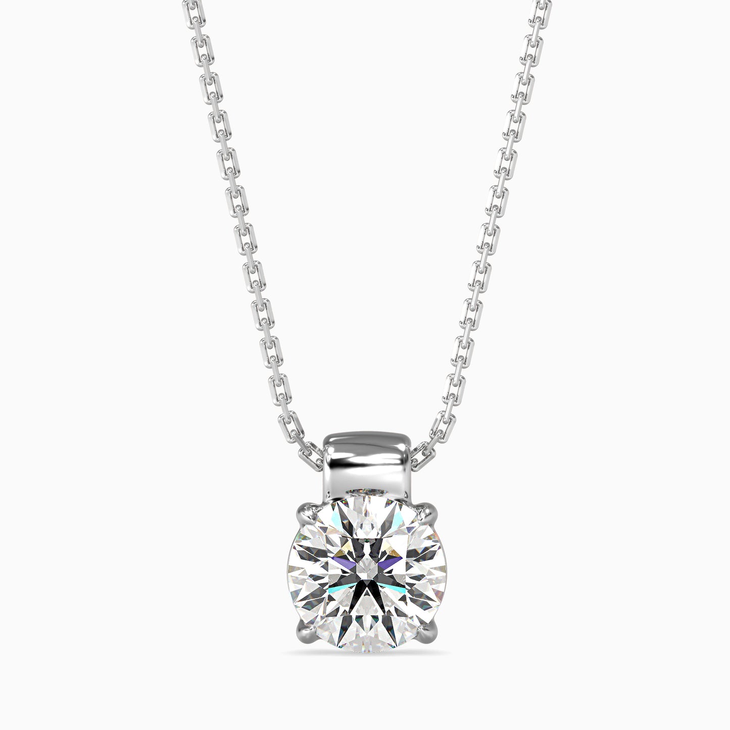 Round Brilliant Solitaire Diamond Pendant Necklace