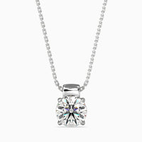 Round Brilliant Solitaire Diamond Pendant Necklace