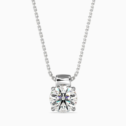 Round Brilliant Solitaire Diamond Pendant Necklace