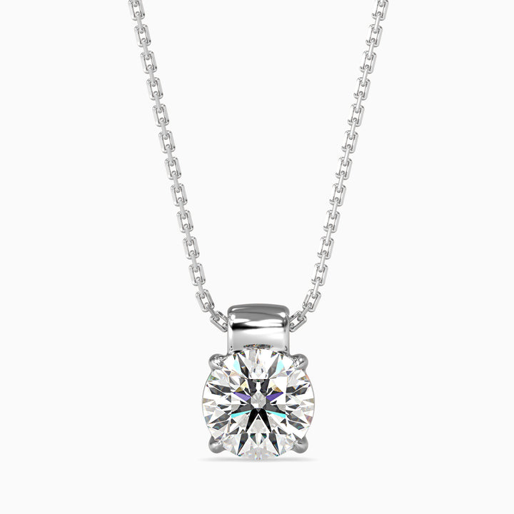 Round Brilliant Solitaire Diamond Pendant Necklace
