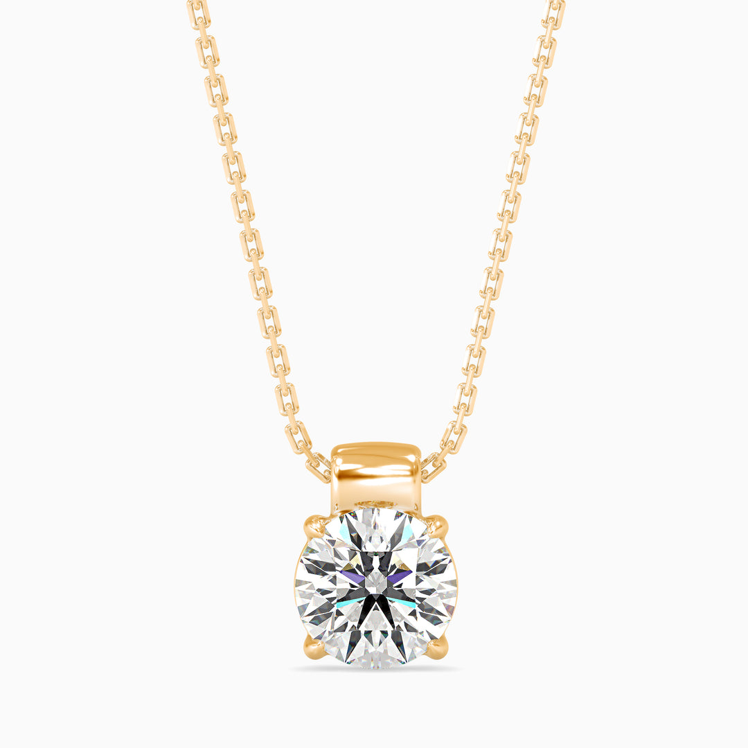 Round Brilliant Solitaire Diamond Pendant Necklace