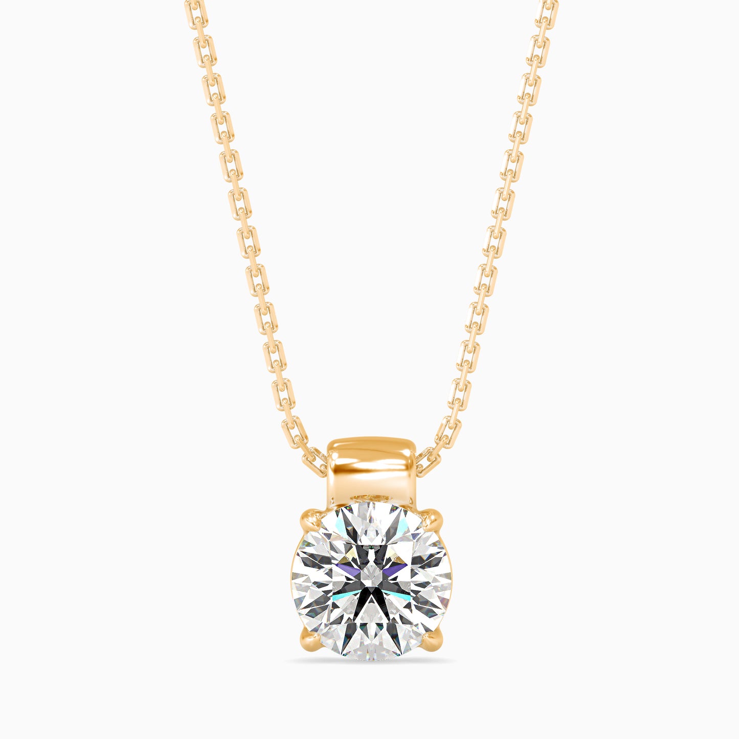 Round Brilliant Solitaire Diamond Pendant Necklace