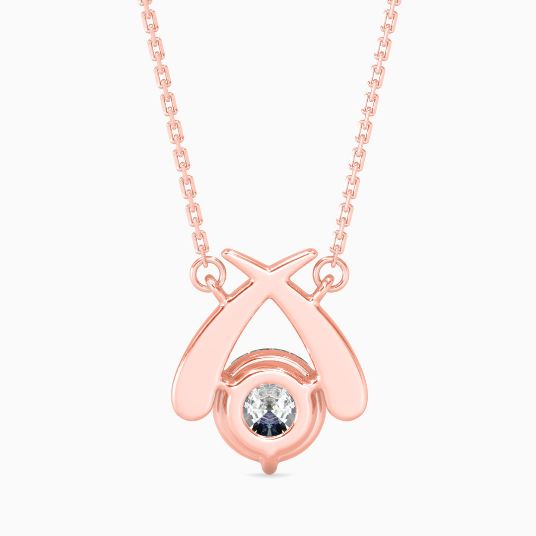 Round Brilliant Crossover Diamond Pendant Necklace