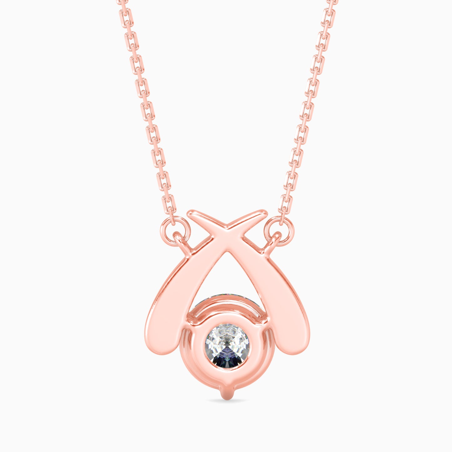 Round Brilliant Crossover Diamond Pendant Necklace