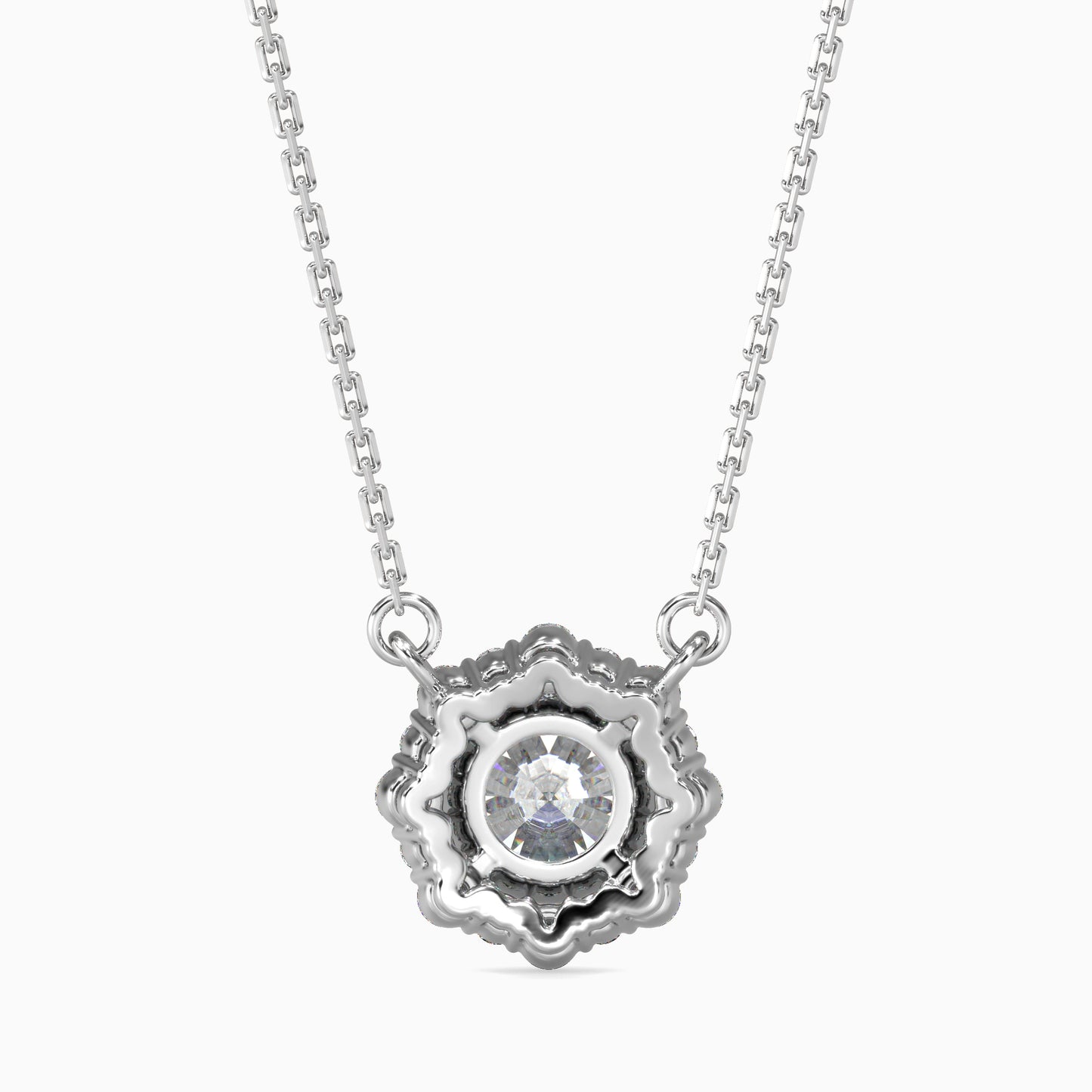Round Brilliant V-Bail Solitaire Diamond Pendant Necklace