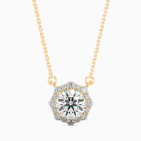 Round Brilliant Cushion Halo Diamond Pendant Necklace