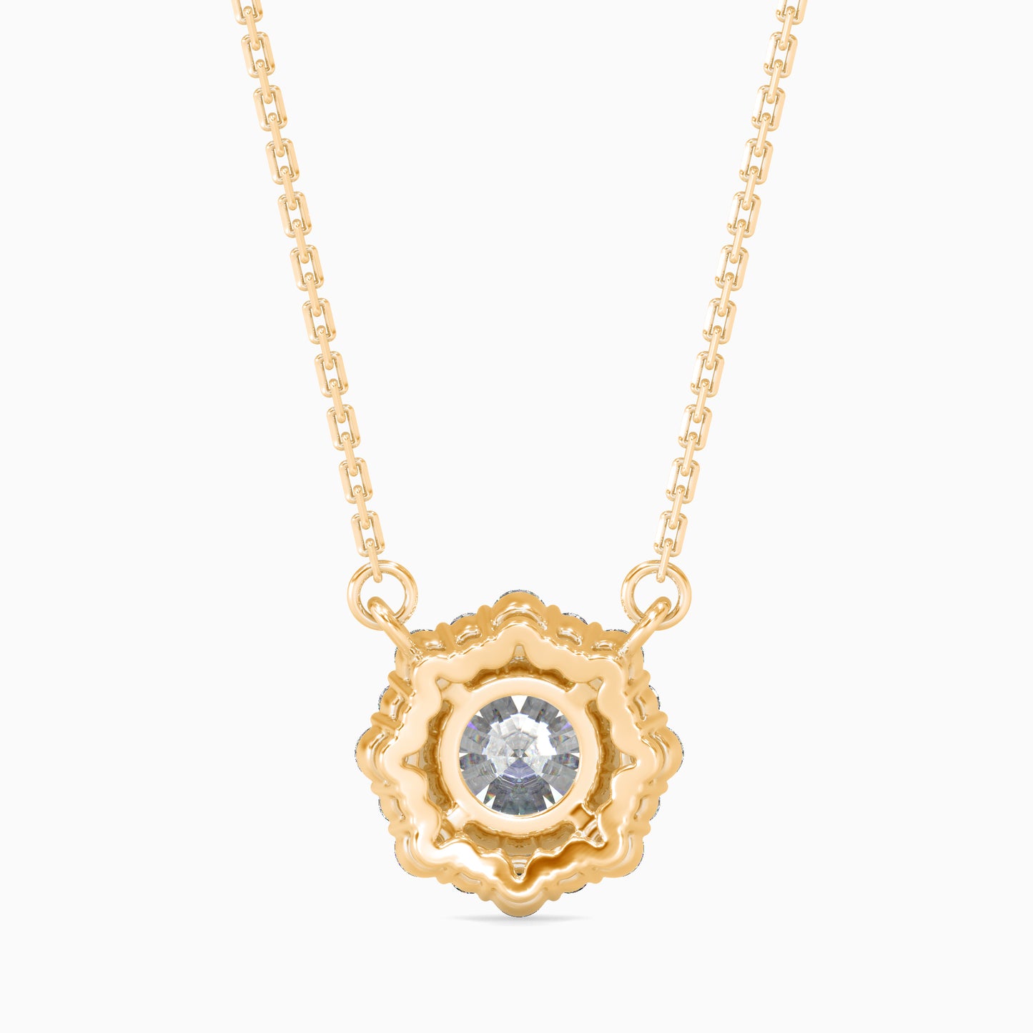 Round Brilliant Cushion Halo Diamond Pendant Necklace