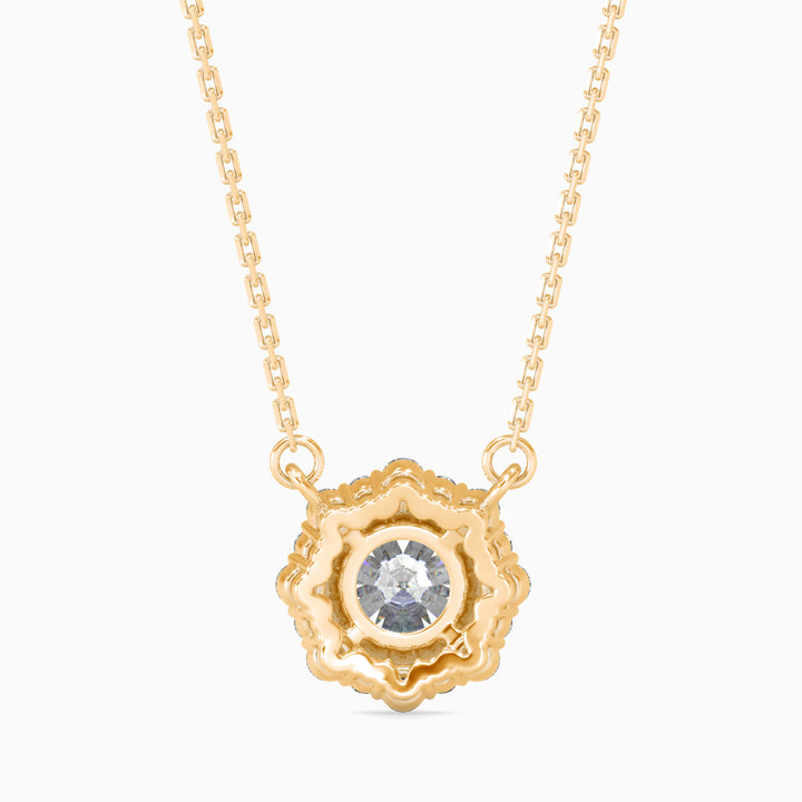 Round Brilliant Cushion Halo Diamond Pendant Necklace