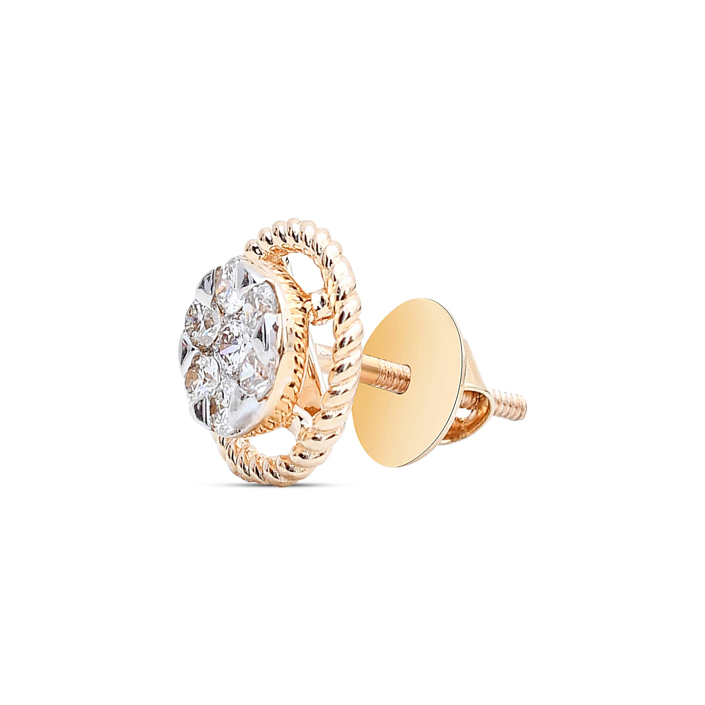The Gold Halo Diamond Studs