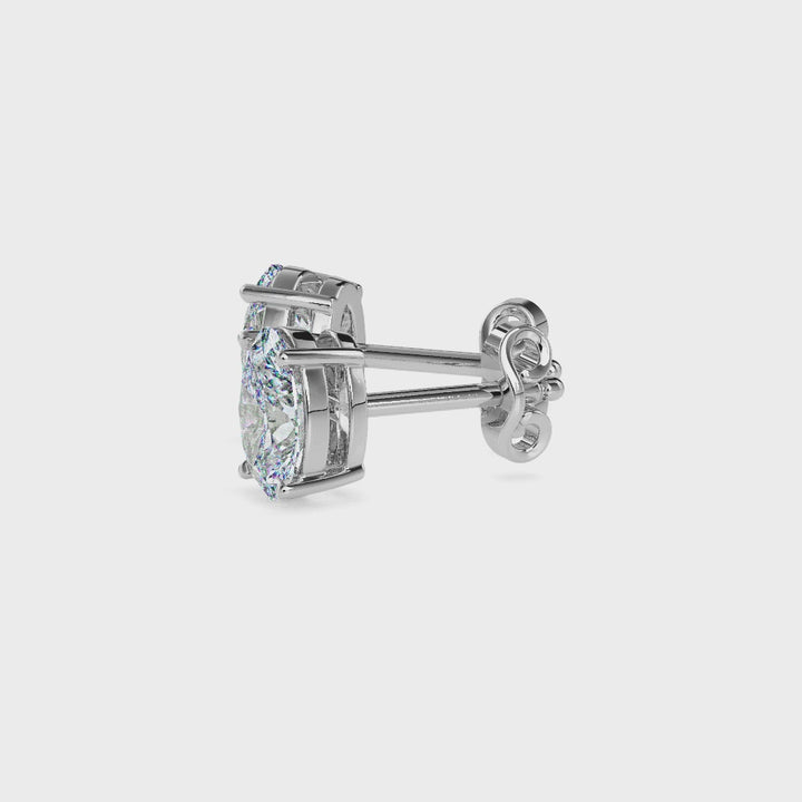 Oval Brilliant Solitaire Stud Diamond Earrings