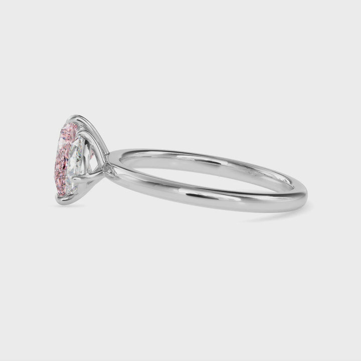 Pink &amp; White Pear Cut Toi et Moi Diamond Ring