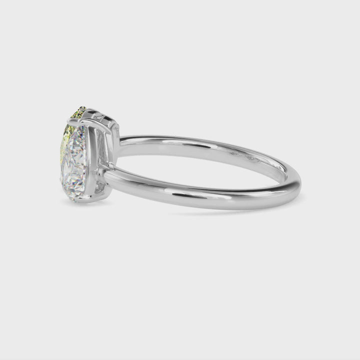 Yellow Oval &amp; White Pear Toi et Moi Diamond Ring