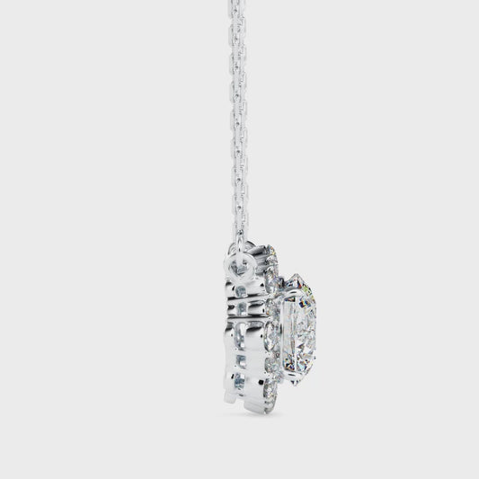 Round Brilliant V-Bail Solitaire Diamond Pendant Necklace